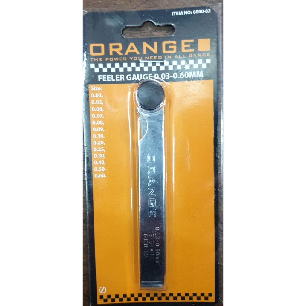 ORANGE Kunci Stel Klep Fuller Blade 13 pcs Feeler Gauge