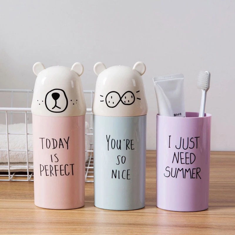 Gelas Sikat Gigi Plastik Portable Travel/Gelas Sikat Gigi Tidak Pecah/Tumbler Tempat Sikat Gigi/Gelas Minum Tempat Penyimpanan Mug Sikat Gigi/Tumbler Penyimpanan Kamar Mandi, Cup