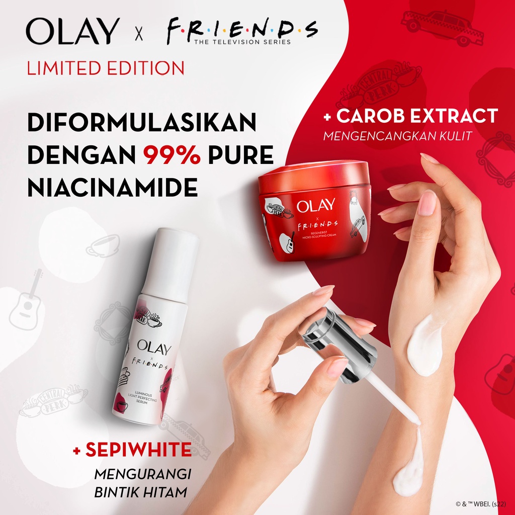 Limited Edition Olay x FRIENDS Luminous Light Perfecting Serum + Niacinamide Vit C Cream