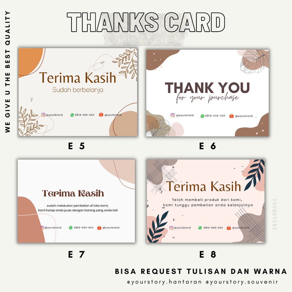 

thank you card custom/cetak kartu ucapan terimakasih/kartu olshop