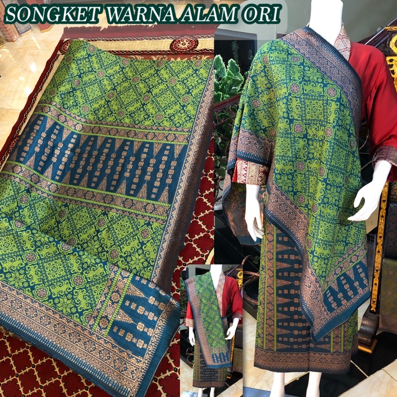 Songket WARNA ALAM ORI/ Tembaga /Songket Tenun Palembang asli Tenun Tangan. (ilham Songket).