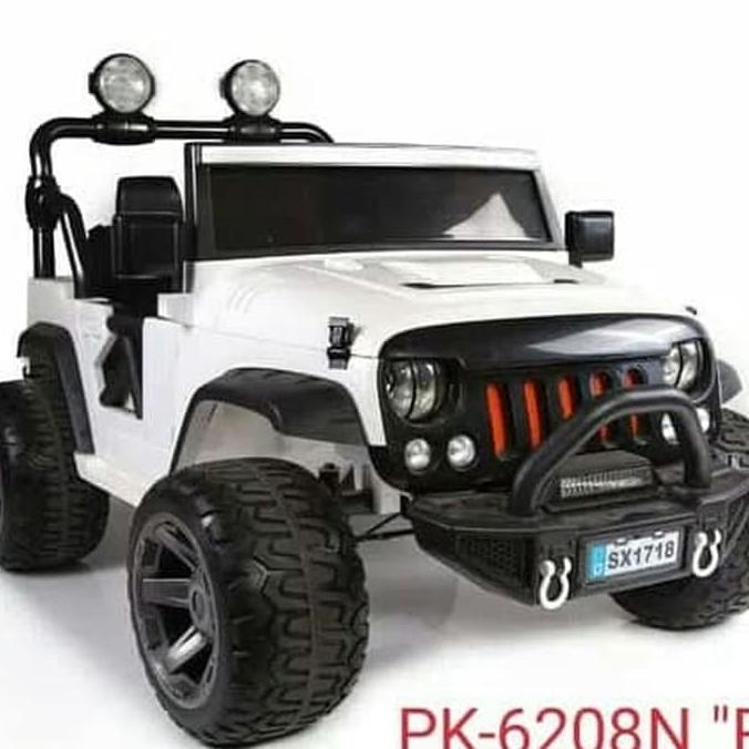 Mobil Mainan Aki Anak Pliko Jeep Rubicon Ban Karet Xxl