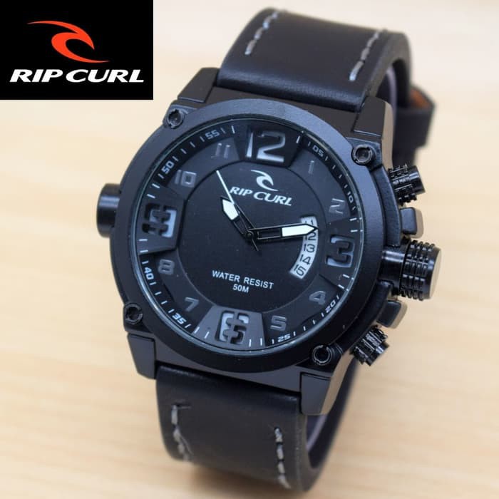 JAM TANGAN PRIA RIPCURL KULIT SABIT BLACK