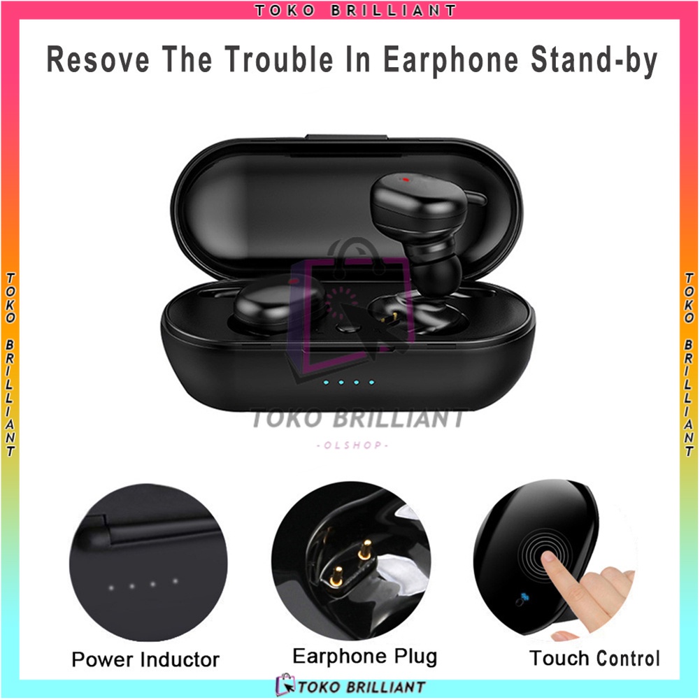 Bisa Bayar COD - TWS Y30 Bluetooth Earphone Nirkabel Headphone Kontrol Sentuh Olahraga Earbud Mikrofon  Headset TWS