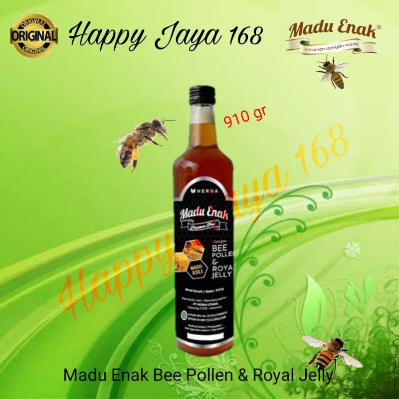 Madu Enak Pure Honey Premium Plus Bee Pollen Royal Jelly 910 gr