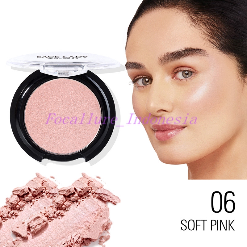 SACE LADY Pearlescent Monochrome Blush Rouge Highlight Bronzing Powder Face Contour  ready 6 warna