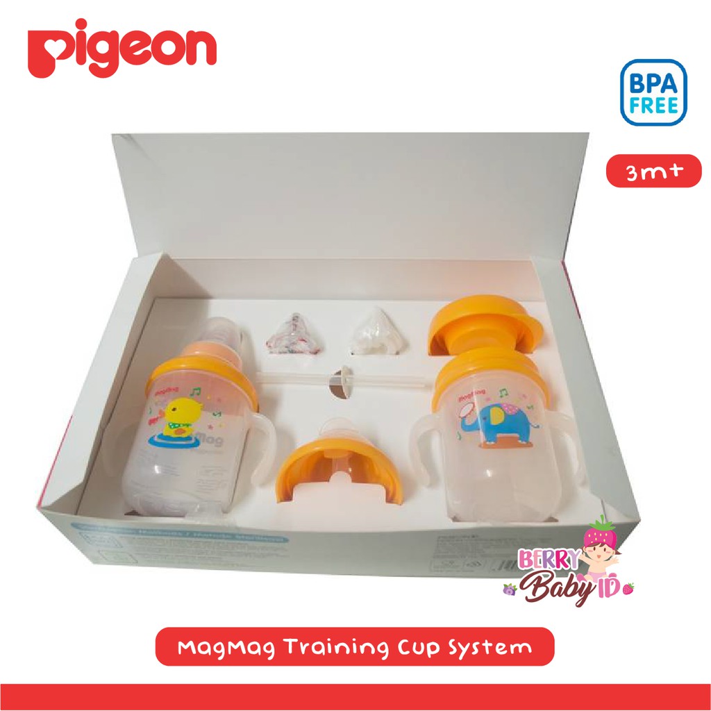 Pigeon Magmag Training Cup System Botol Gelas Minum Bayi 180 ml Berry Mart