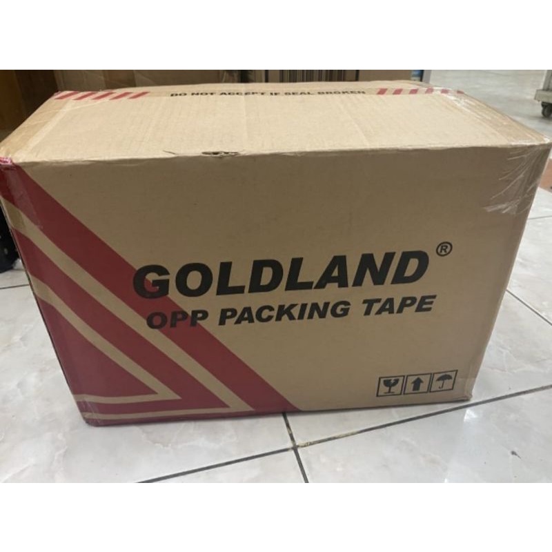 LAKBAN OLSHOP TEBAL 48MM X 90YARD GOLDLAND / LAKBAN BENING COKELAT [ORIGINAL 100%]