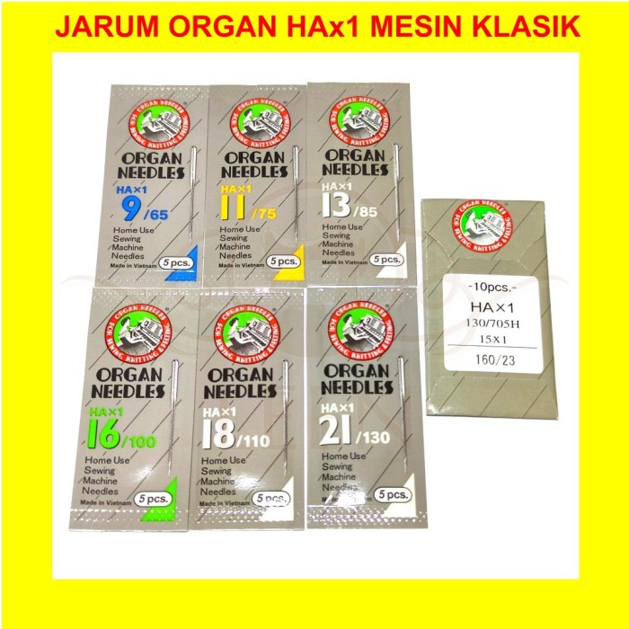 Jarum ORGAN HAx1 Needle HA x 1 GRADE A Mesin Jahit Klasik &amp; Portable LEEN