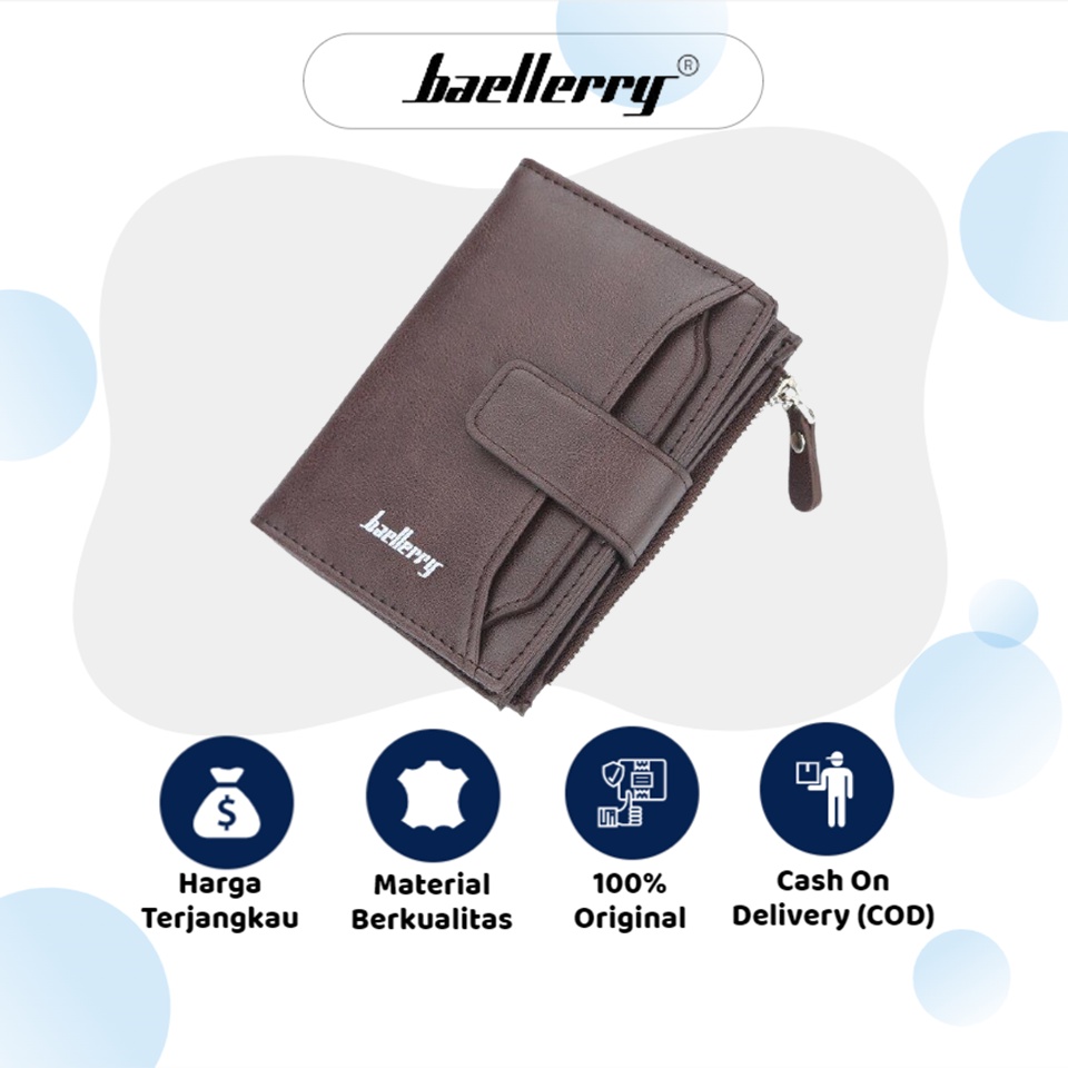 Original Baellerry D3218 Dompet Lipat Pria Pusat Fashion