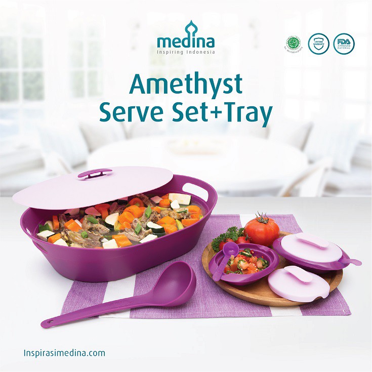 [MEDINA] Amethyst Serve Set + Tray//Wadah Saji//Wadah Prasmanan//Wadah Prasmanan Plastik Halal