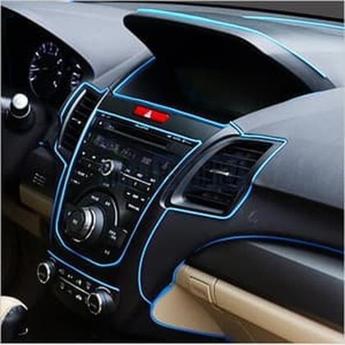 Strip mobil hiasan Panel Dashboard Interior Mobil List Lis Door Car Trim [5 Meter] Silver RED BLUE METALIC dekorasi bagian dalam mobil