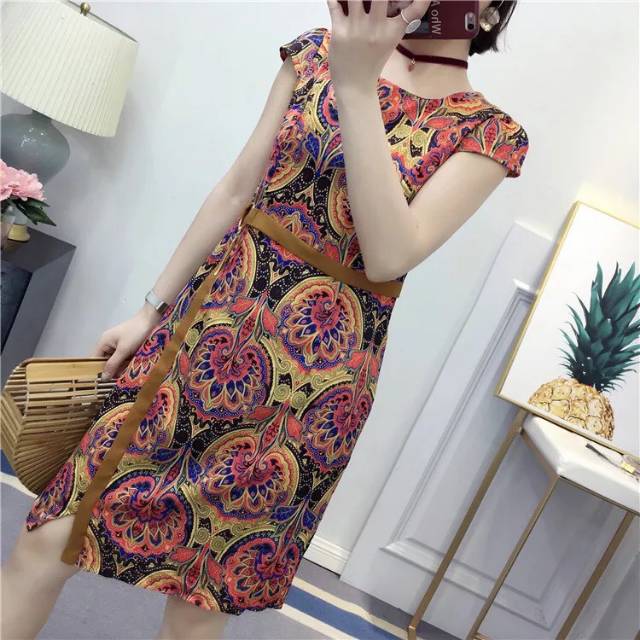 B014 baju dress bati dress merah