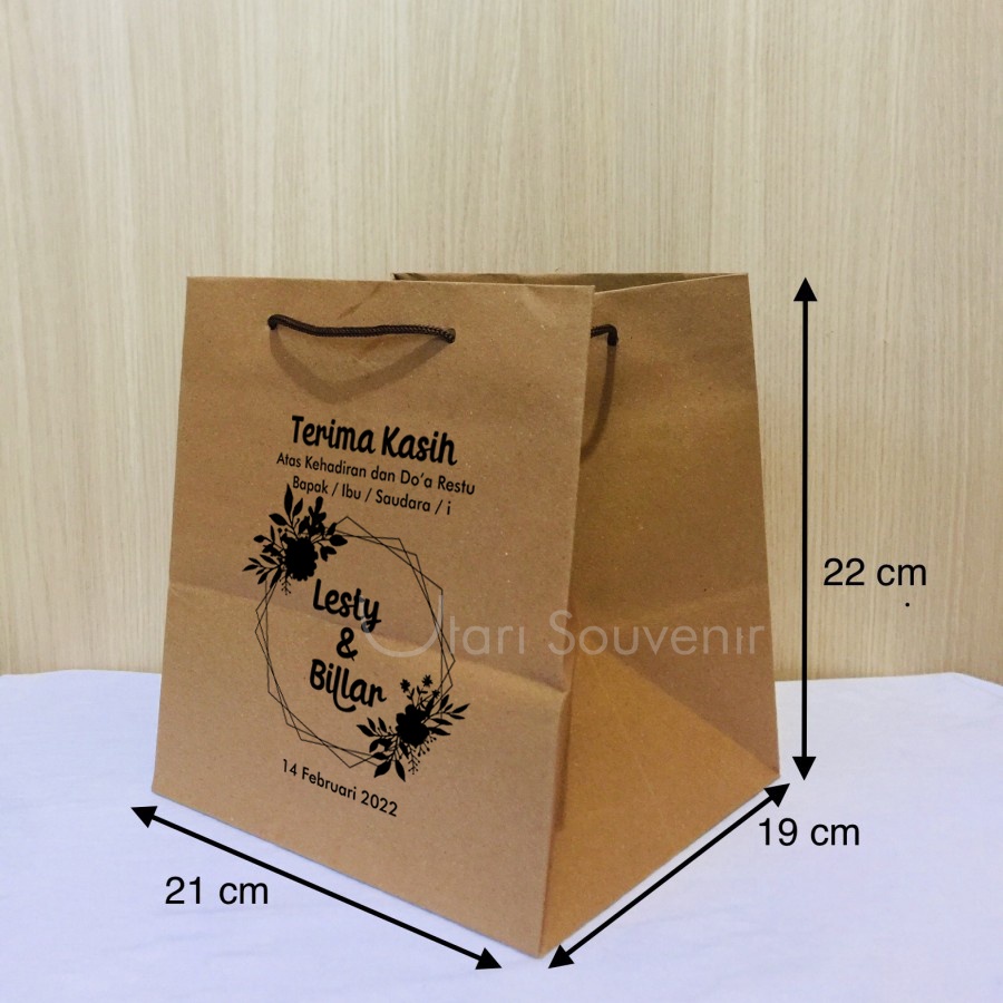 

Sablon Paper Bag Tas Kertas R8 Desain Custom 21 x 19 x 22