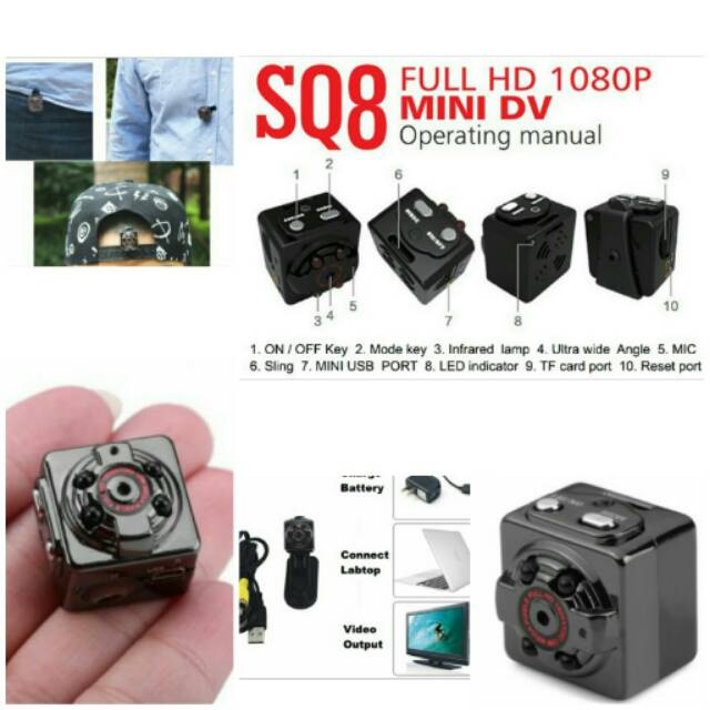 Camera Mini SQ8 1080P Full HD Car DVR Aluminium