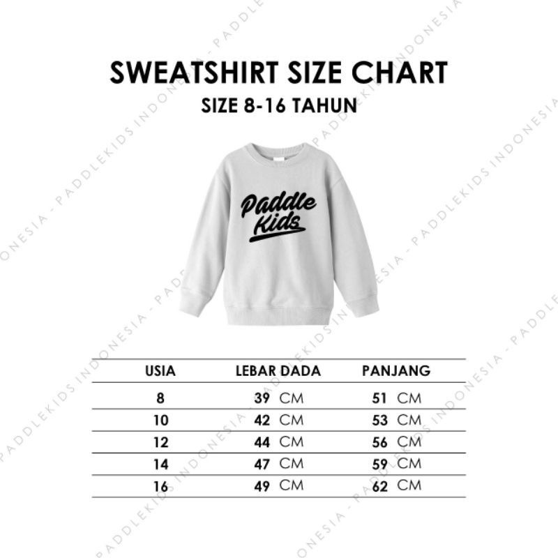 SWEATSHIRT UNISEX BOY&amp;GIRLS JUNIOR PADDLE KIDS sweater paddlekids junior