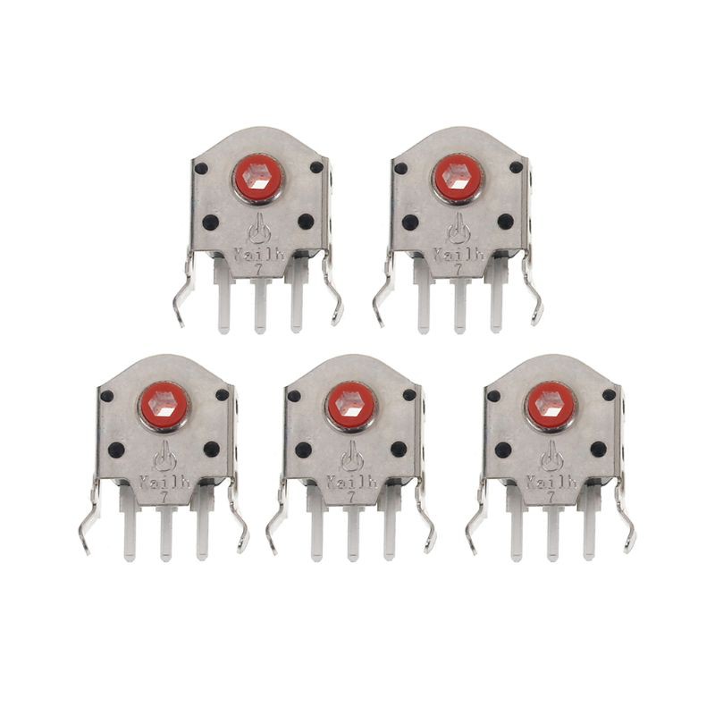 5pcs Kailh Encoder Decoder Mouse Warna Merah Ukuran 7mm / 9mm / 10mm / 11mm Untuk Logitech Razer