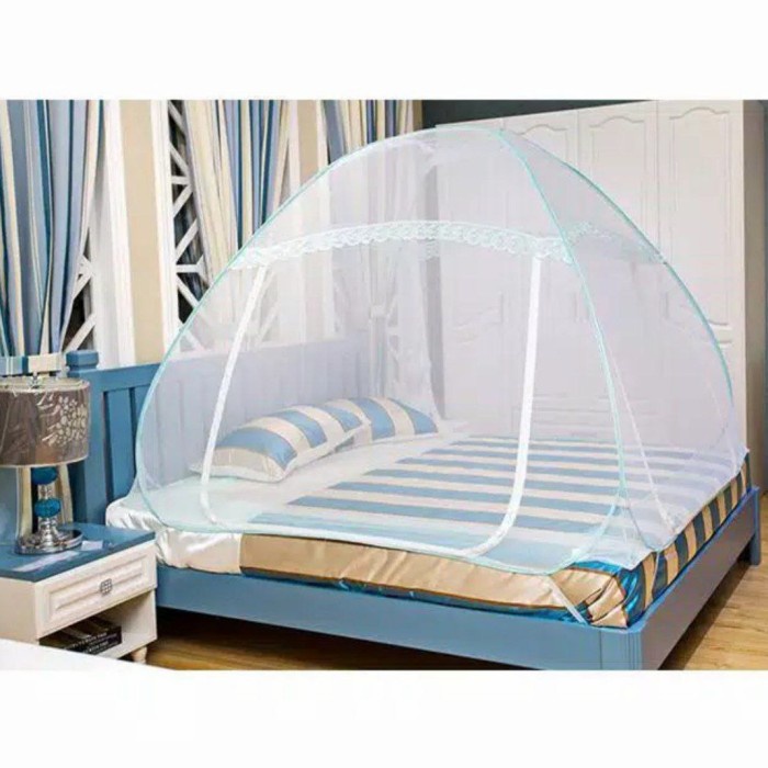 Kelambu Nyamuk Tempat Tidur Dewasa Tenda Lipat Praktis Mudah Dipasang