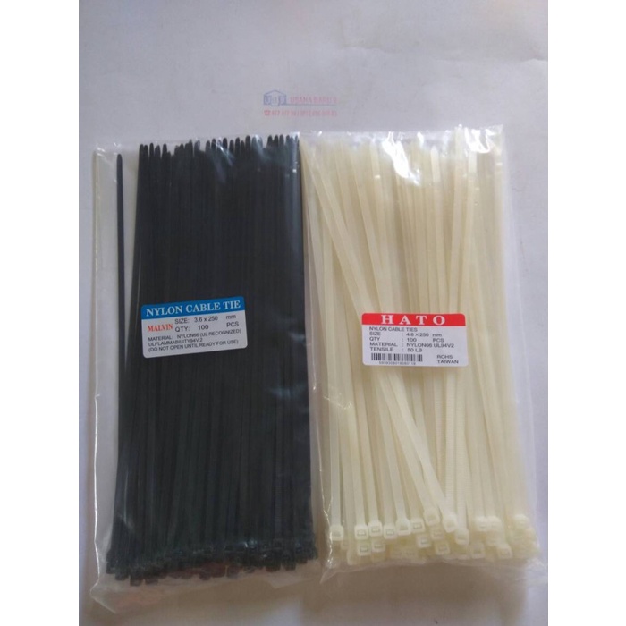 

READY Cable Ties / Kabel Tis Hitam Putih 25cm MURAH