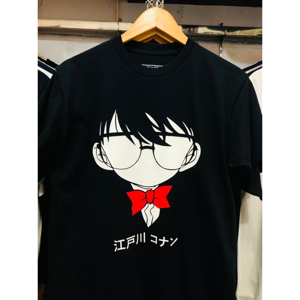 Tshirt Anime Detective Conan Tie Black Case Closed Kanji