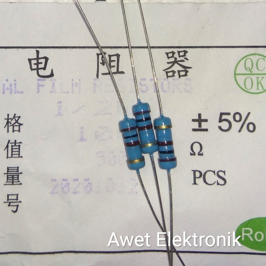 Jual Resistor 100 Ohm 1/2 Watt Resistor 100r 1/2w Resistor 100R 1/2W ...