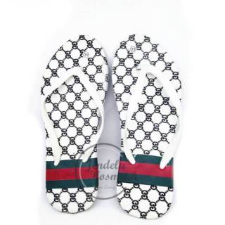 SENDAL SPON JEPIT  MOTIF G G GUCCI  SANDAL  PLIPPER PITA 