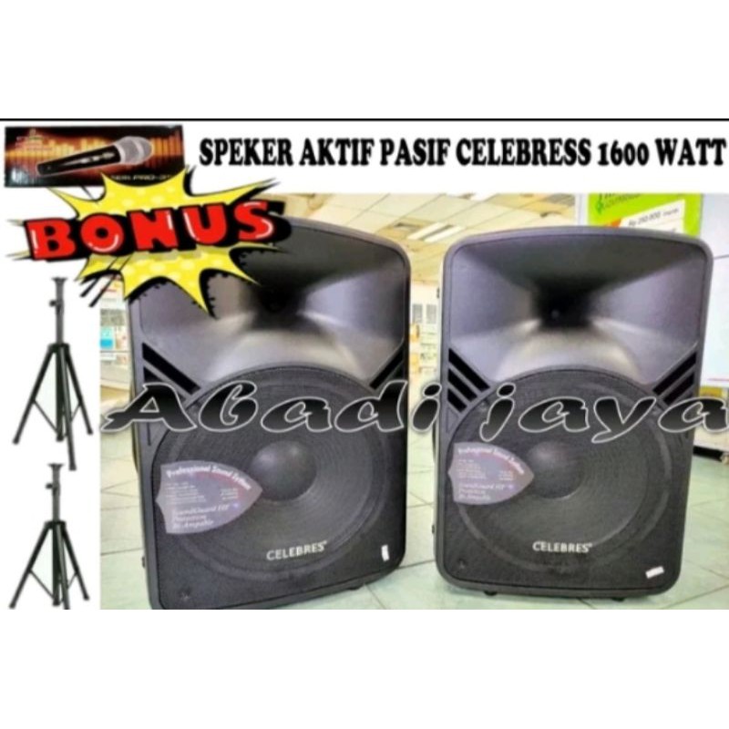 SPEAKER AKTIF PASIF 2 PCS CELEBRESS 115 15 INCH ORIGINAL 1600 WATT