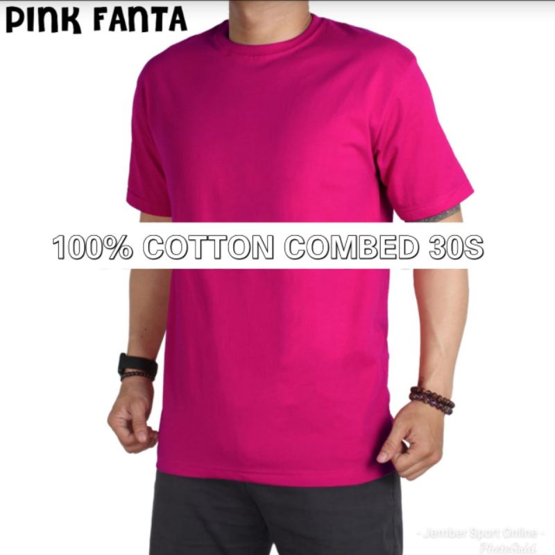 Baju kaos super polos kaos polos pink magenta pink fanta baju katun combed 30s kaos pria size M L XL