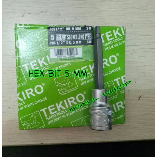 1/2&quot; Hex Bit Socket 5 mm x 100 mm Tekiro SC-HB 0533