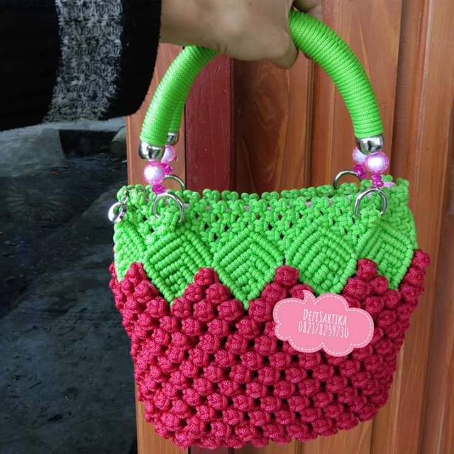 Tas tali kur motif anggur part 2