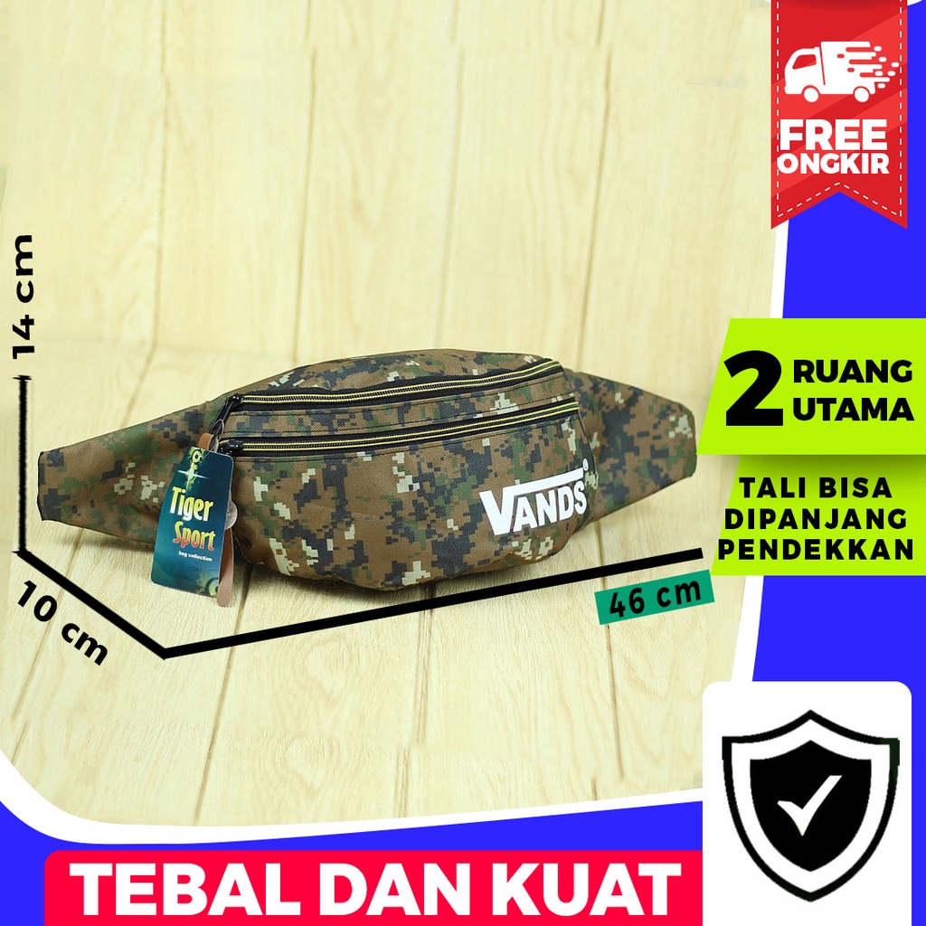 Tas Selempang Pinggang Army Coklat Waist Bag Pria Cowok Laki Laki Kece
