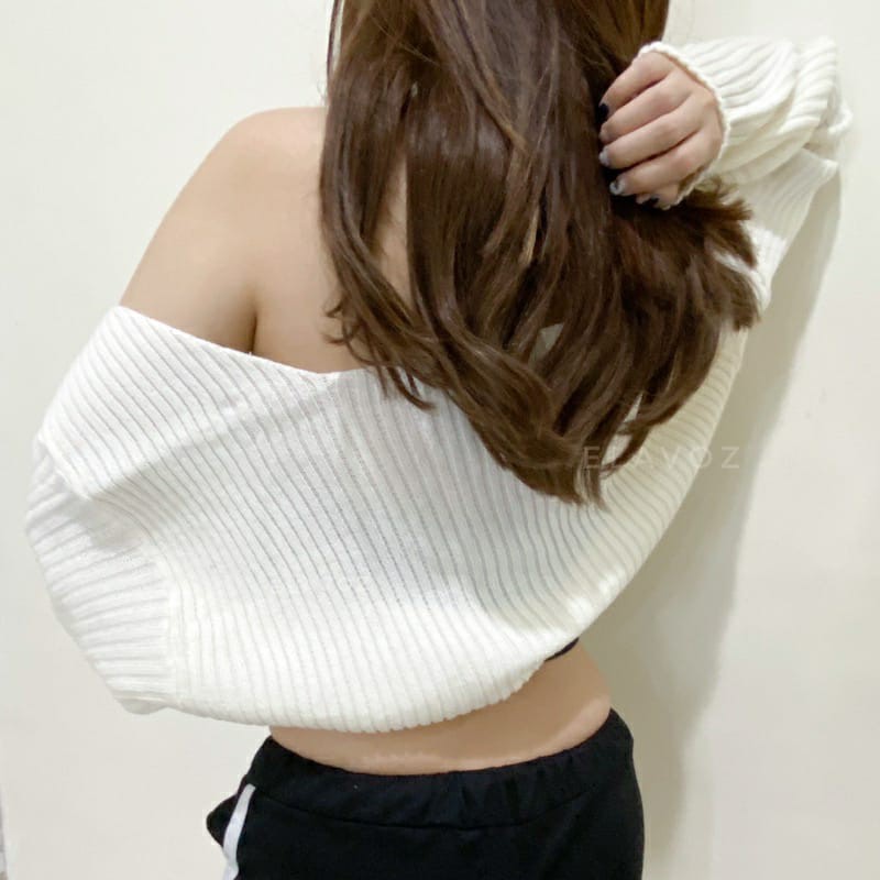 NEW!!! CANDY SHORT CARDY 7get_outercardy_balero_cardycrop_rajutkorea_koreastyle_-PUTIH BW