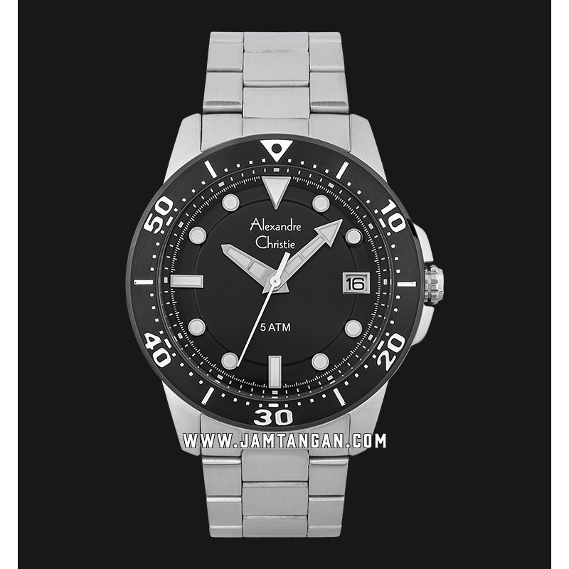 Alexandre Christie AC 6517 MD BTBBA Men Black Dial Stainless Steel Strap