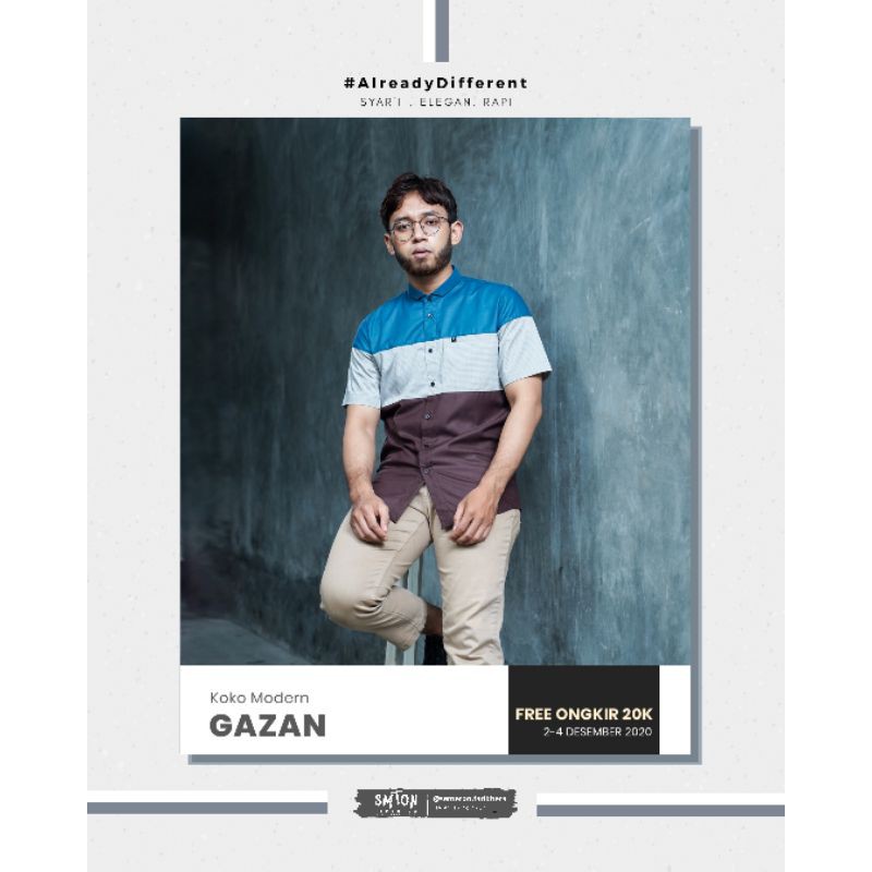 Koko Fadkhera GAZAN Kemeja Koko Modern Baju Koko Pria Kemeja Pria