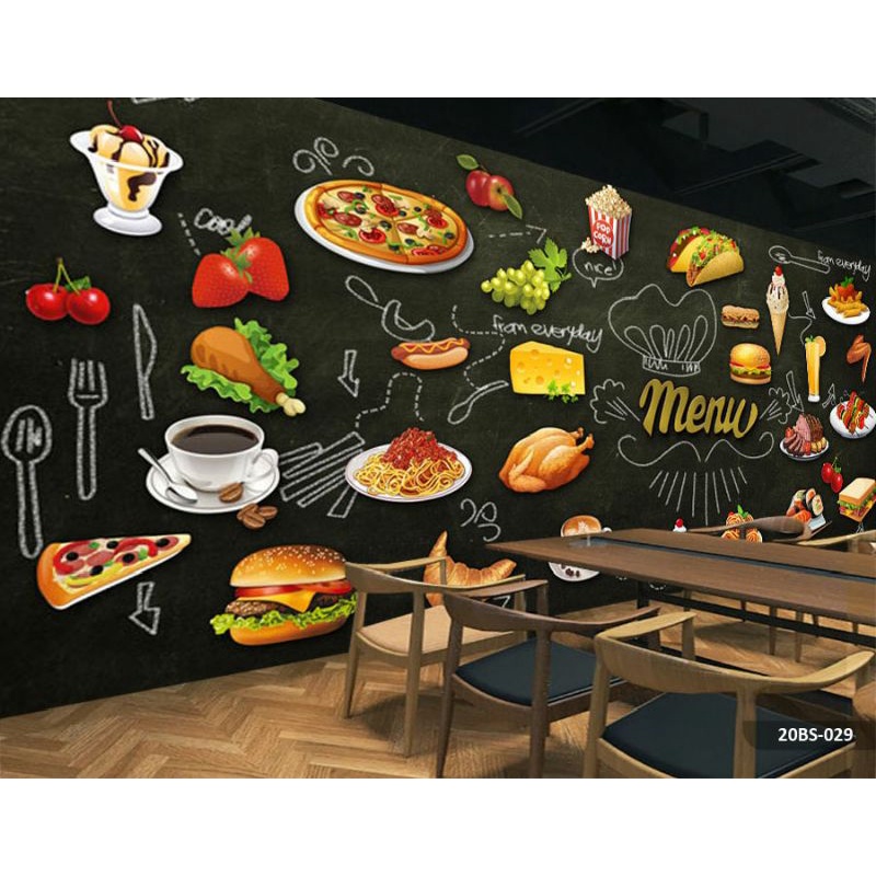 Wallpaper Dinding 3D Custom Kafe / Resto (20BS-029)