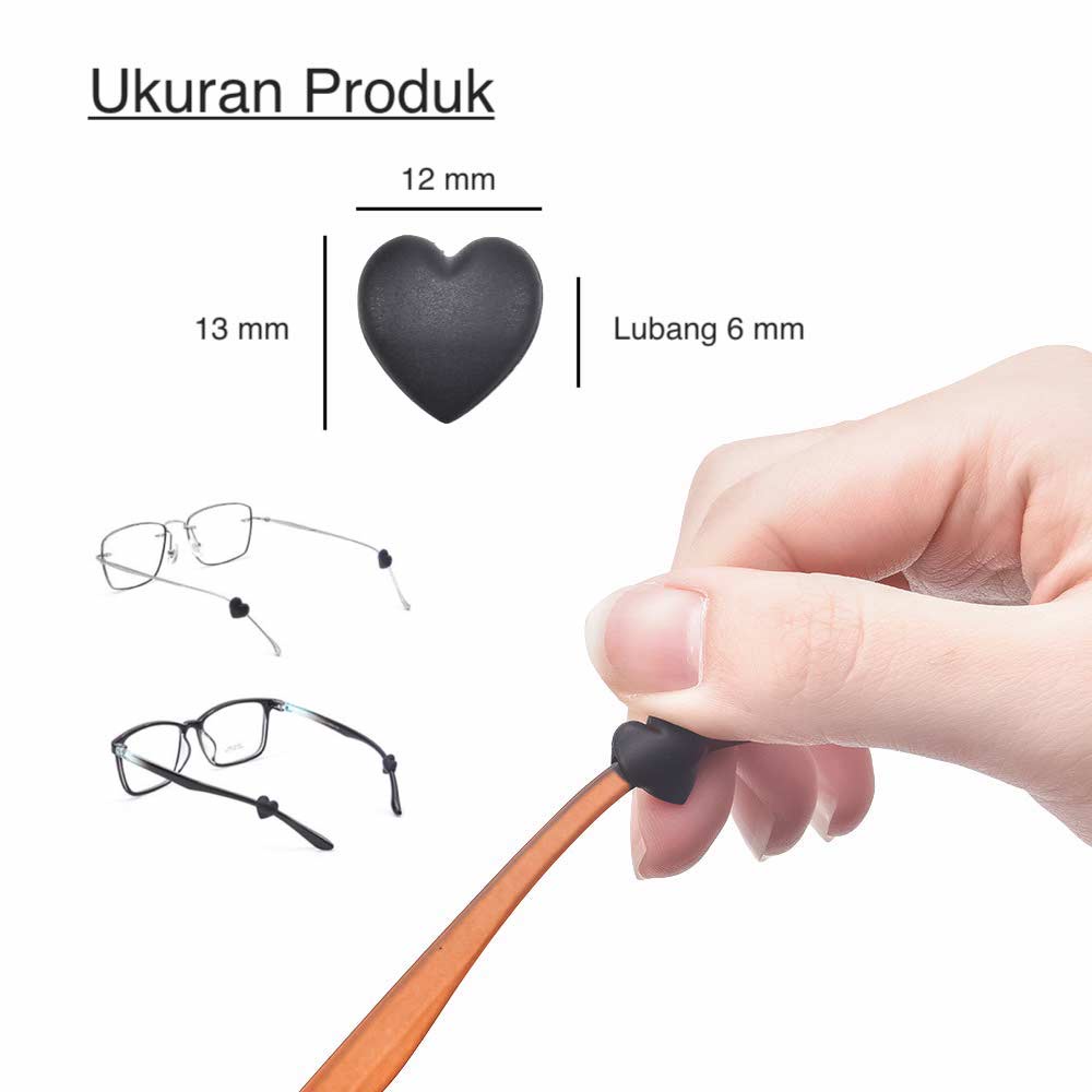 1 Pasang [ Biru Muda ] Pengait Kacamata Silikon - Anti Slip - Earhook Silicone - Penahan Hijab Style - KP8069