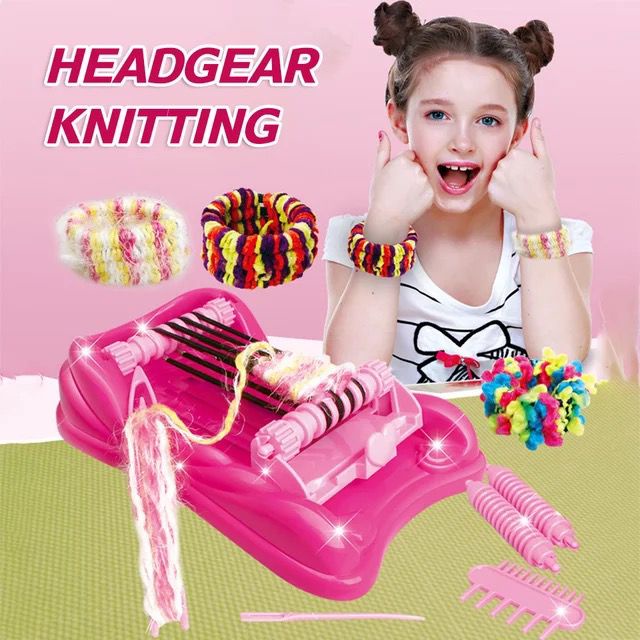 Mainan DIY Dekorasi Rambut Anak Jalinan Ikat Kepala Mesin Rajut Anak Perempuan Mainan Mesin Tenun Anak Knitting Machine