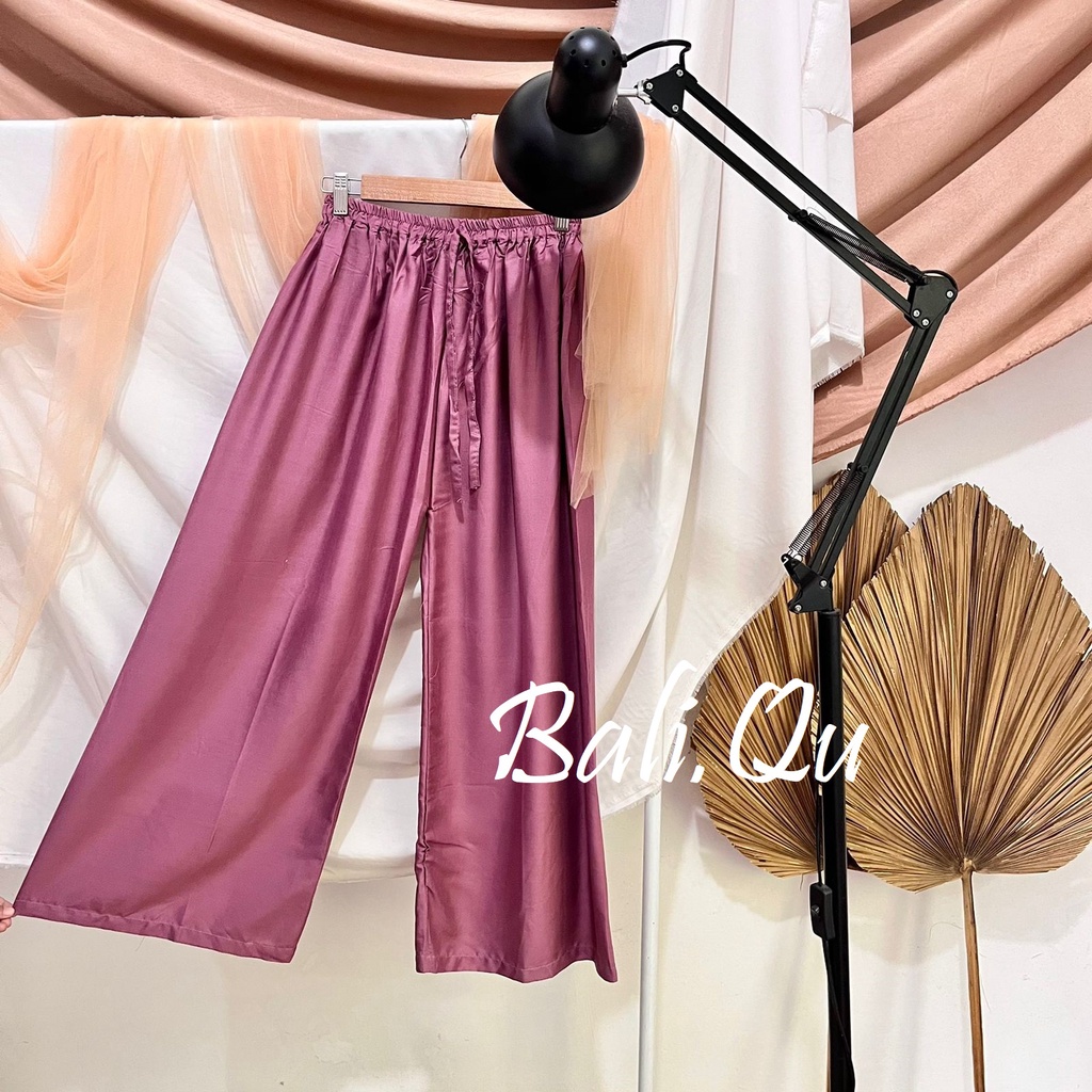 Celana Kulot Panjang Polos Jumbo Bali Qu-PINK SALEM