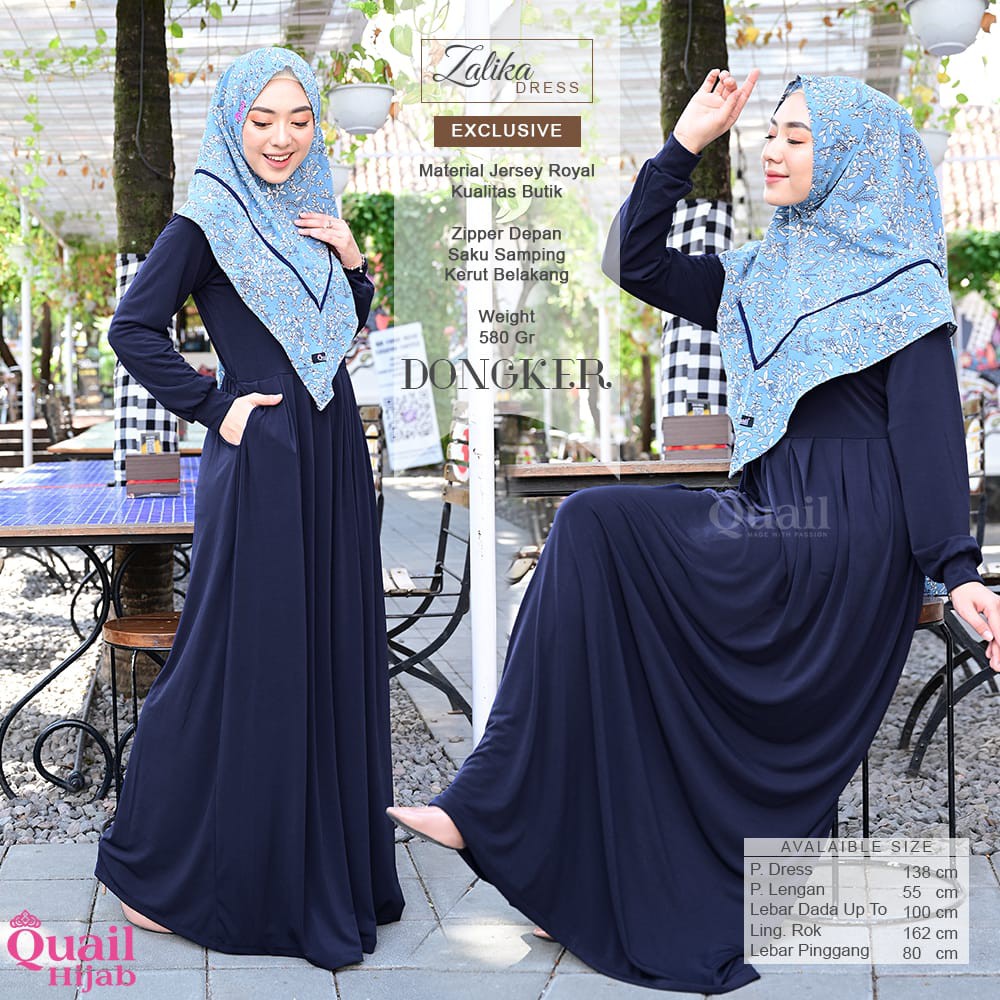 Dress Zalika Basic Polos ori Quail