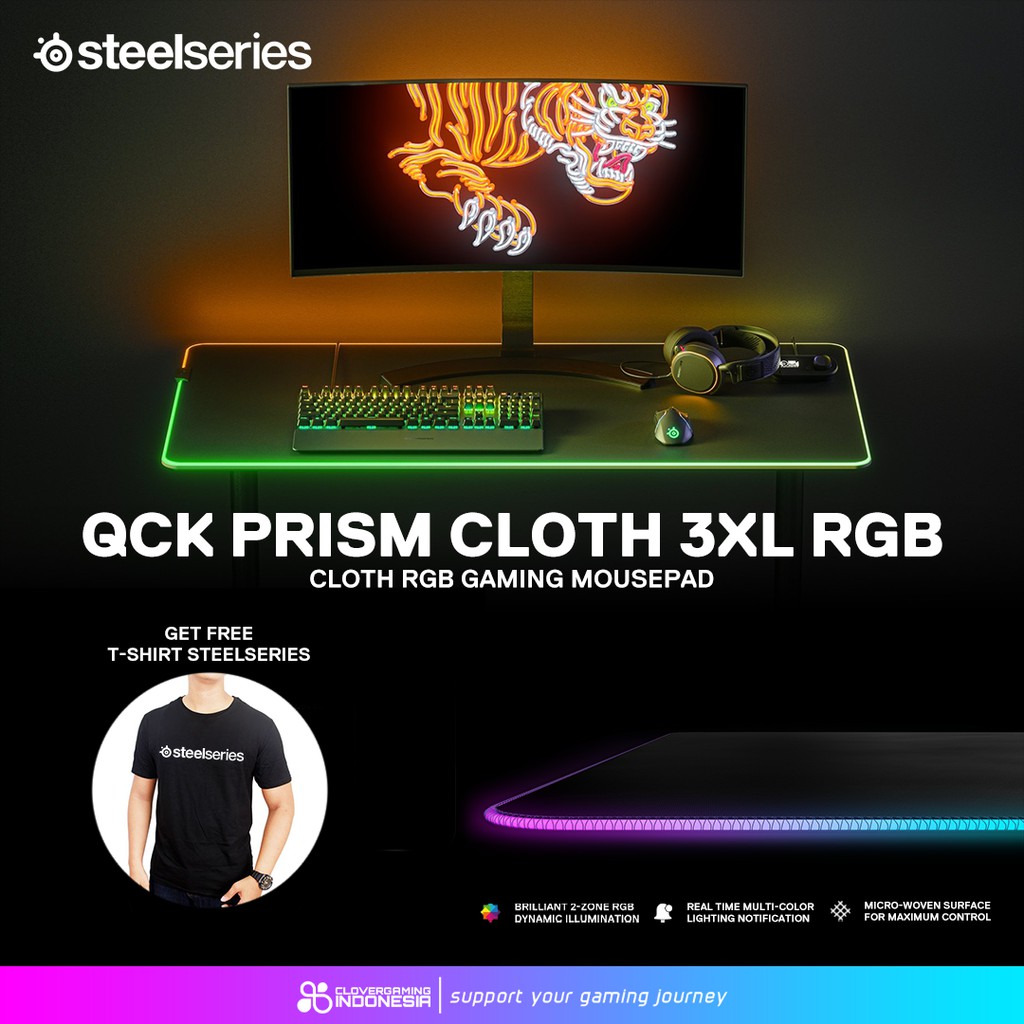 Steelseries QcK Prism Cloth 3XL RGB - Gaming Mousepad