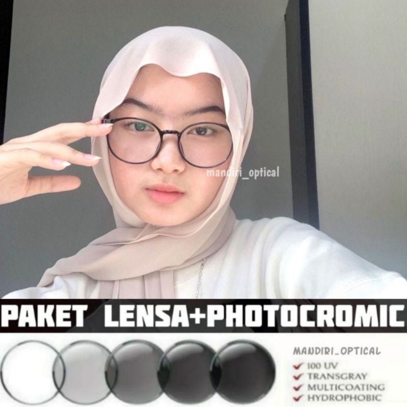 Paket Frame+lensa Photocromic | kacamata fashion | Frame kacamata ciki | kacamata antiradiasi | kacamata wanita | kacamata minus | kacamata murah