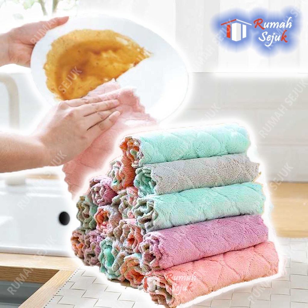 Kain Lap Microfiber Serbet Dapur Lap Microfiber Kain Lap Kain Microfiber Lap Dapur Handuk Pembersih Pengering Kanebo Meja Piring Sendok