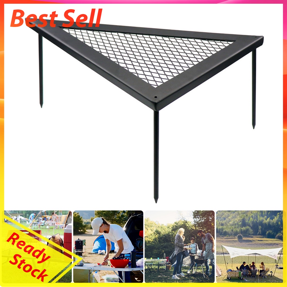 Triangle Outdoor Iron Net Table Cooking Camping Picnic BBQ Pot Grill Racks