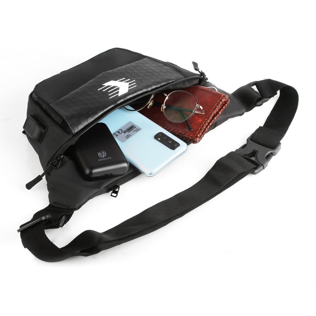 Tas Selempang Waterproof Usb Waistbag Pushop FoxX