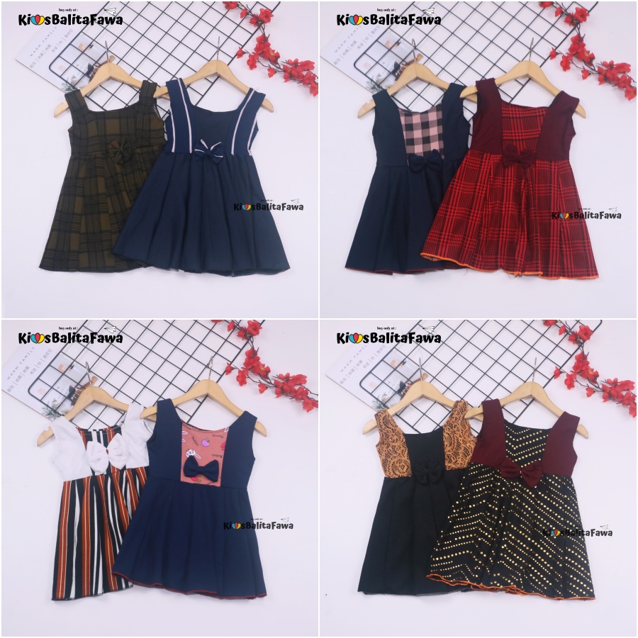 Dress Clairine uk Bayi - 7 Tahun / Baju Anak Perempuan Murah Dres Polos Yukensi Adem Pakaian Murah-4