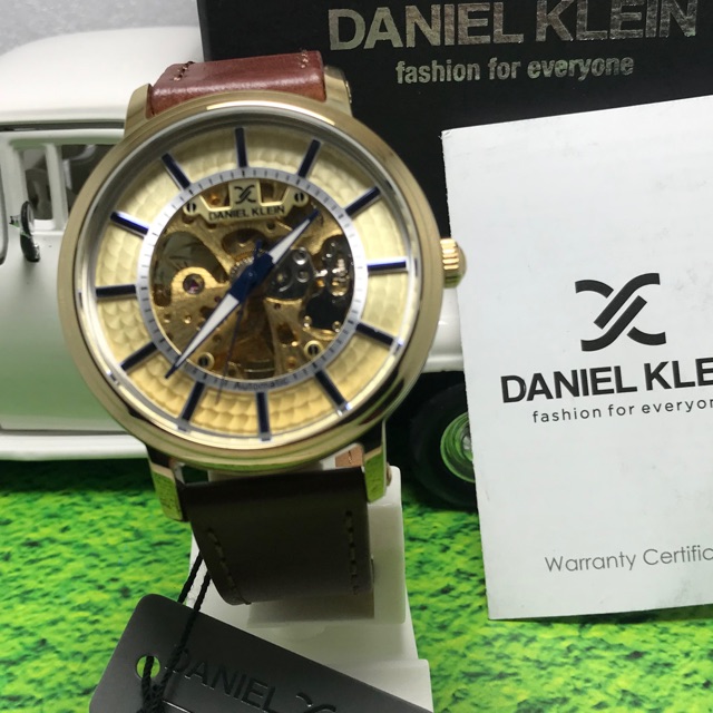 Jam tangan pria Daniel klein skeleton original rosgold