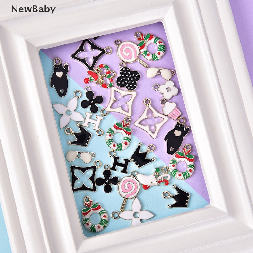 NewBaby 30Pcs/Set Mixed Style Alloy Enamel Charms Bracelet Pendant DIY Jewelry Findings ID