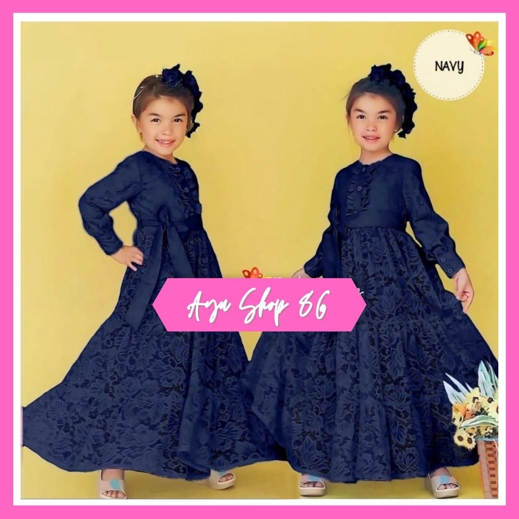 Baju Gamis MAXI IKAT BRUKAT GEMPITA KID Anak Perempuan Tanggung Usia 8 9 10 Tahun Pesta Lebaran Tren