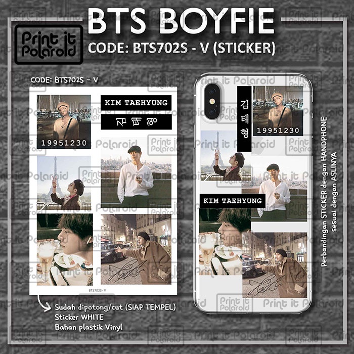 STIKER BTS Boyfie korea foto casing hp laptop buku diy photo sticker nama kpop aesthetic idol deco j