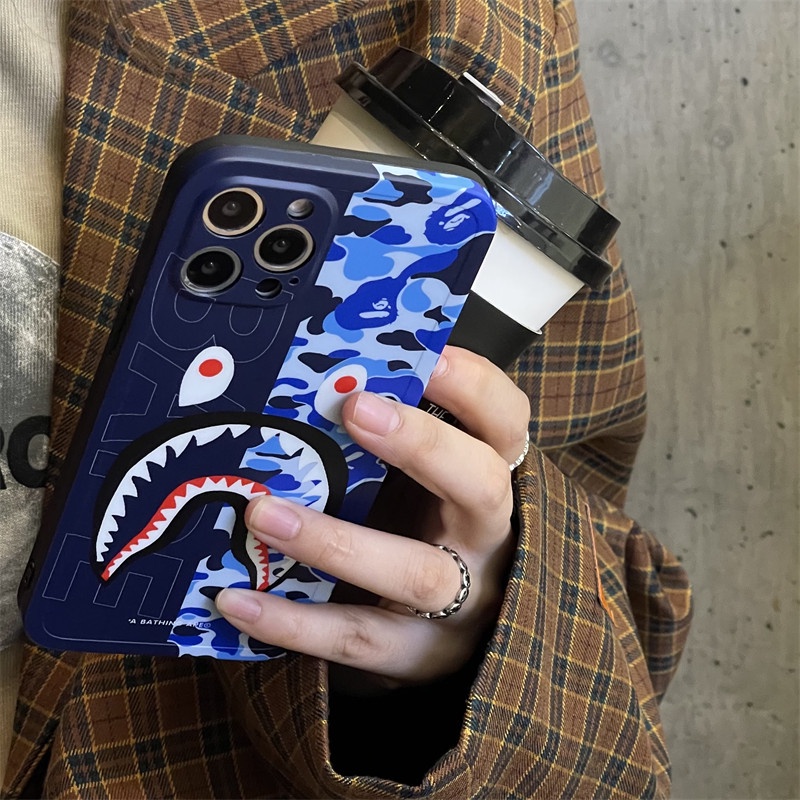 Bape Soft Case Motif Camo Untuk Iphone 13 12 11 Pro X Xs Max 7 8 Plus